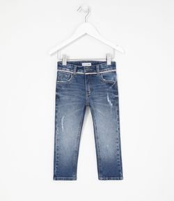 Calça Jeans Infantil com Detalhe na Cintura - Tam 1 a 5 anos