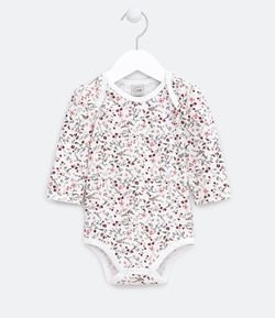 Body Infantil Estampa Floral - Tam 0 a 18 meses