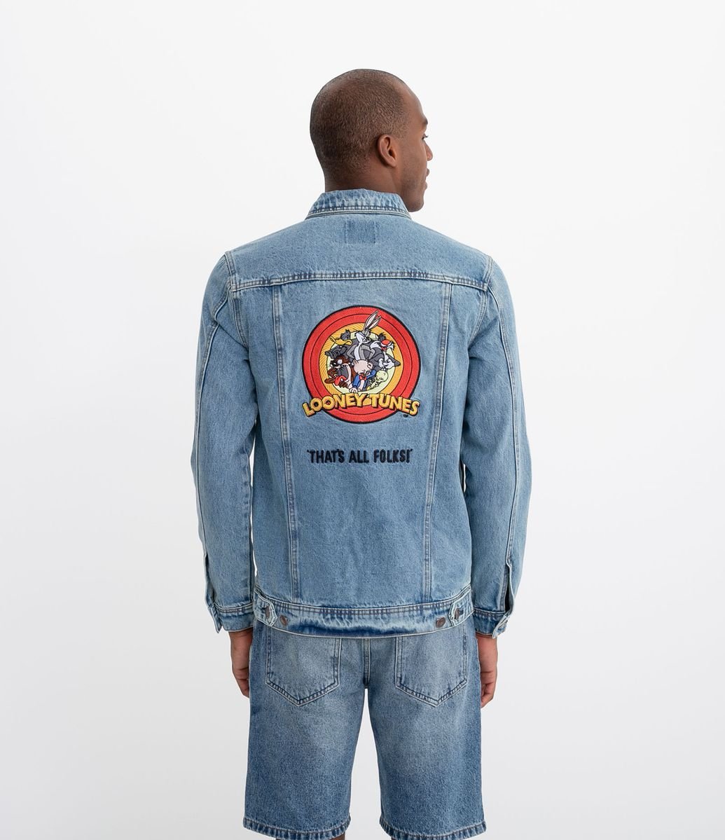 jaqueta jeans bordada renner