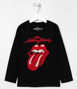 Camiseta Infantil Estampa Rolling Stones - Tam 2 a 14 anos