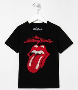 Camiseta Infantil Estampa Rolling Stones Tal Pai Tal Filho - Tam 2 a 14 anos
