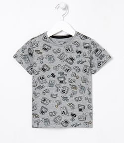 Camiseta Infantil Estampa Controles - Tam 1 a 5 anos