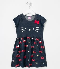 Vestido Infantil Estampa Hello Kitty - Tam 1 a 6 anos
