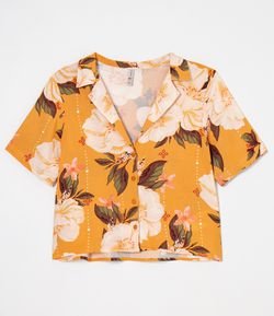 Camisa Manga Curta Estampa Floral 