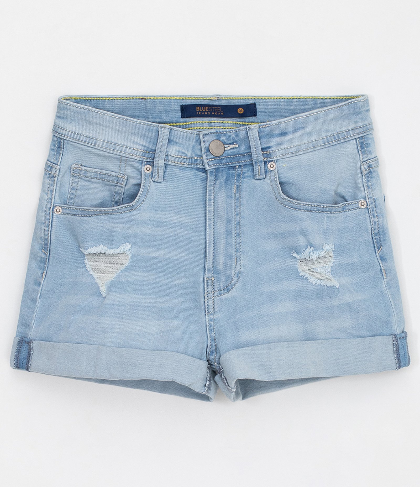 Short Hot Pants em Jeans com Barra Dobrada Azul 6