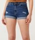 Imagem miniatura do produto Short Recto Jeans sin Estampado con Gastados y Barra doblada Azul 2