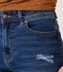 Imagem miniatura do produto Short Recto Jeans sin Estampado con Gastados y Barra doblada Azul 4
