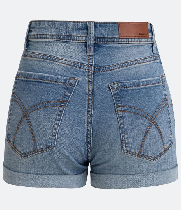 Short Hot Pants em Jeans com Rasgos e Puídos Azul 7