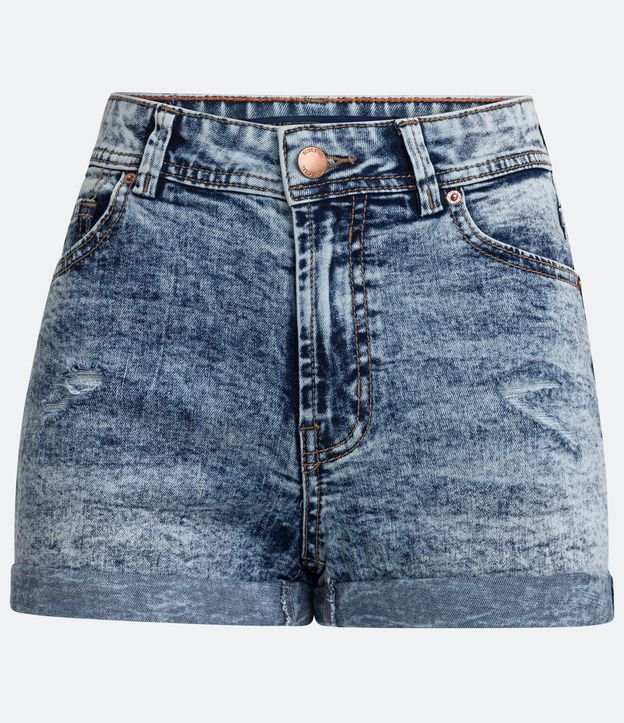 Short Hot Pants em Jeans com Barra Dobrada Azul 7