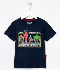 Camiseta Infantil Estampa Avangers Game - Tam 4 a 10 anos