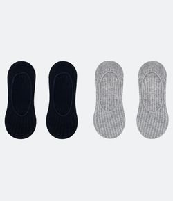 Kit 2 Meias Modelo Invisível Canelada