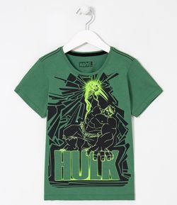 Camiseta Infantil Estampa Incrível Hulk Brilha no Escuro - Tam 4 a 10 anos