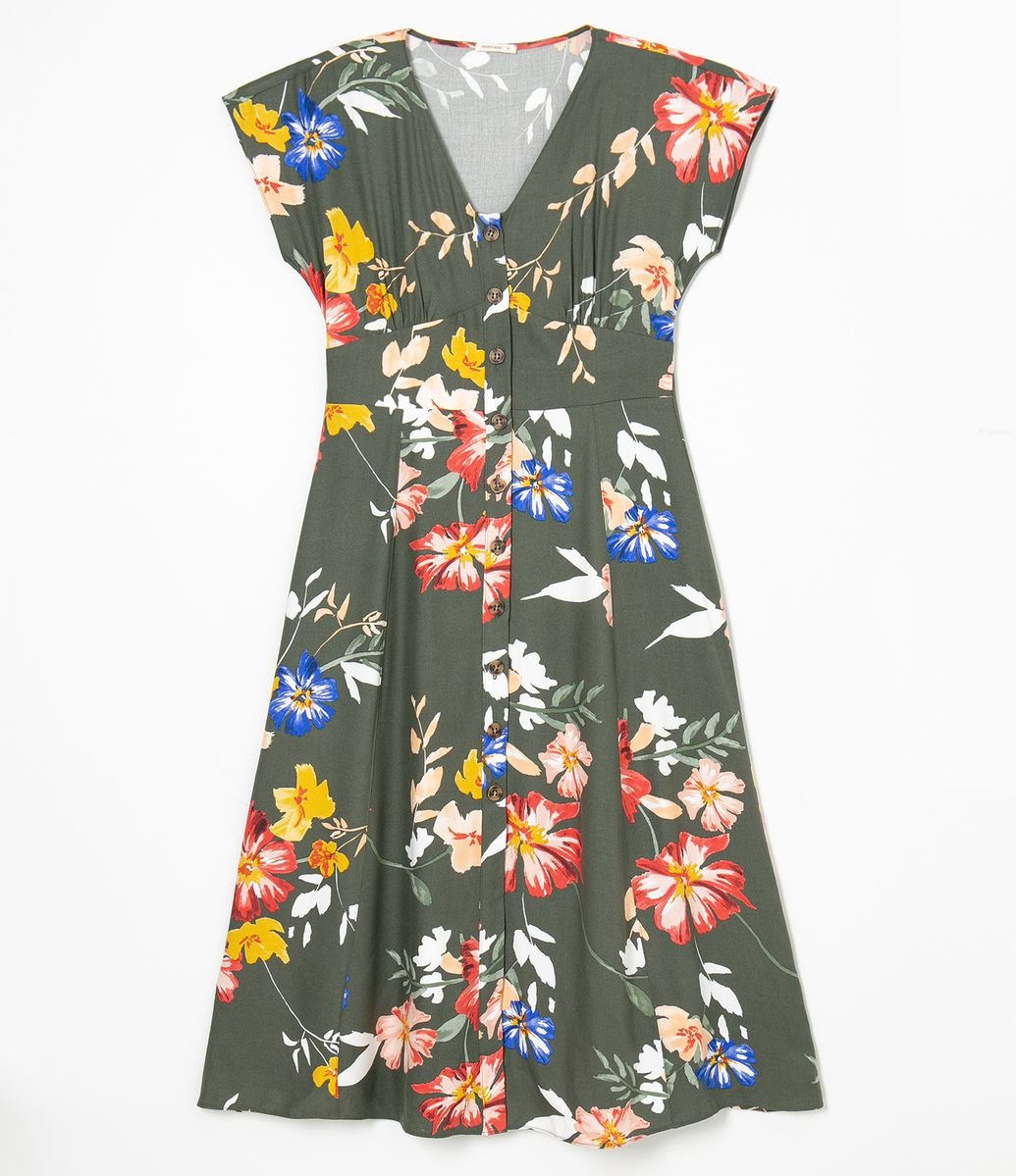 vestido floral midi renner