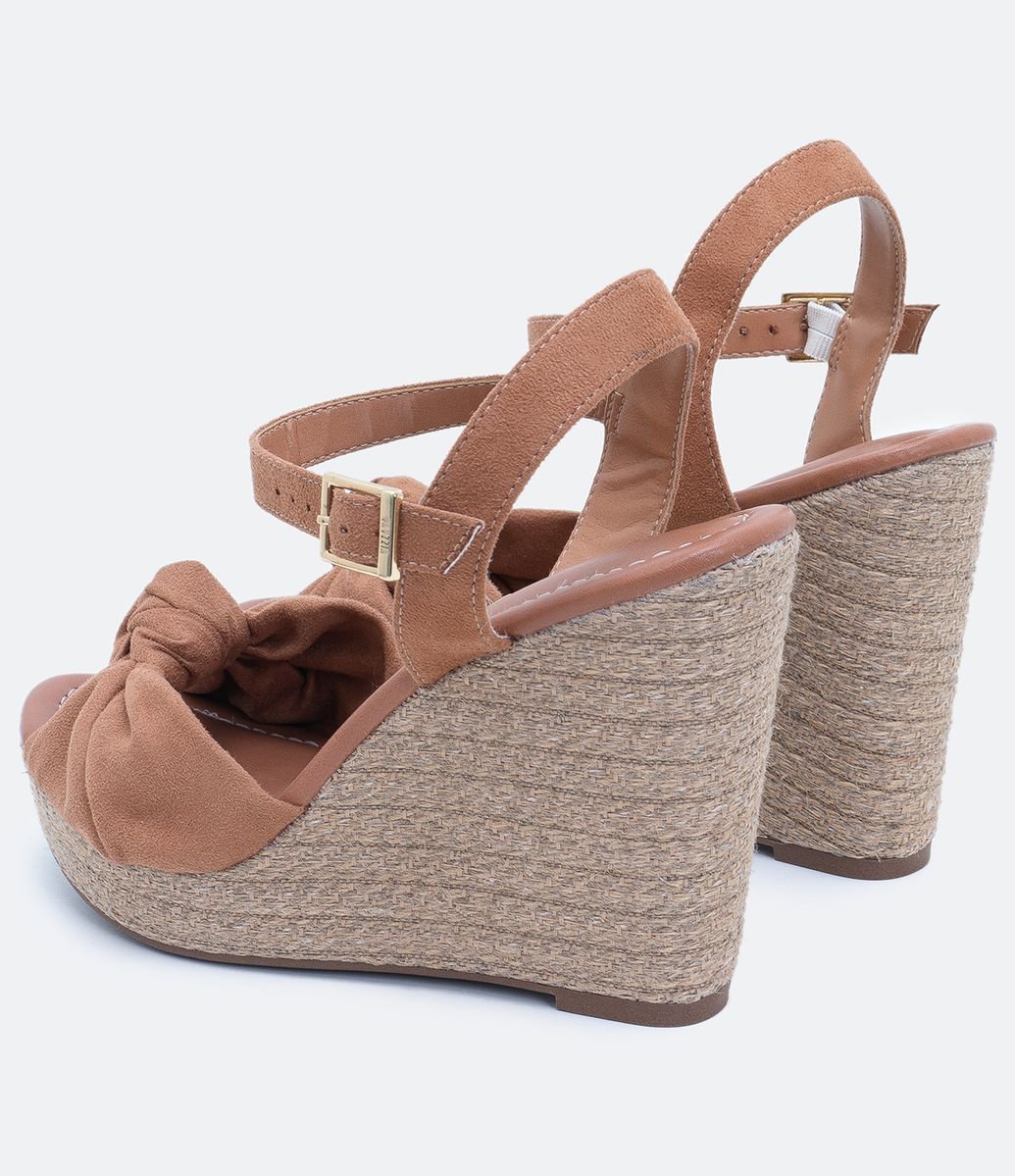 sandália feminina flatform em nobuck satinato