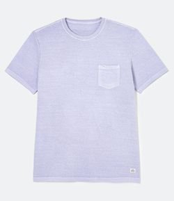 Camiseta Regular Fit Lavada com Bolso 