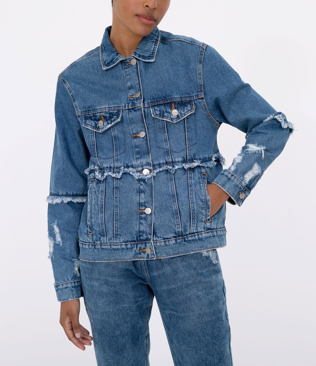 jaqueta jeans oversized renner