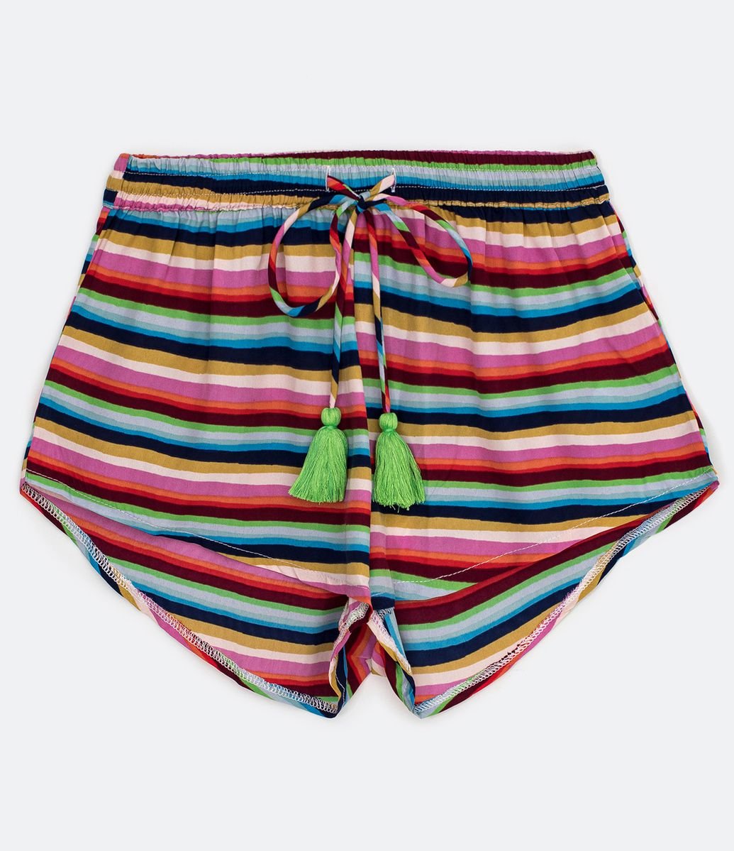 Saída de Praia Short com Listras e Amarração com Tassel é boa?