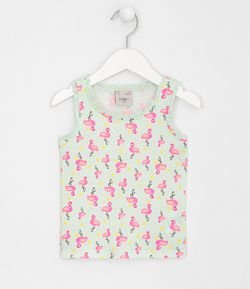 Blusa Infantil Alças Flamingos - Tam 1 a 5 anos