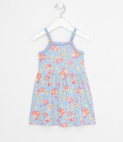 Vestido Infantil Floral Minipompons - Tam 1 a 5 anos