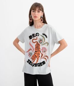 Blusa Estampa Selvagem com Tigre