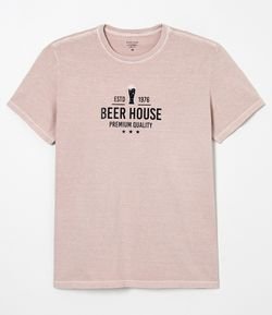 Camiseta Manga Curta Estampa Beer House 