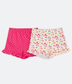 Kit Infantil 2 Shorts Estampados - Tam 0 a 18 meses