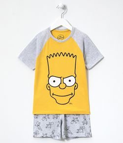 Pijama Infantil Curto Estampa Barth Simpsons - Tam 5 a 14 anos