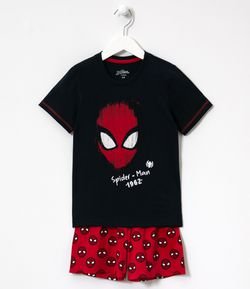 Pijama Infantil Curto Estampa Homem Aranha - Tam 2 a 10 anos