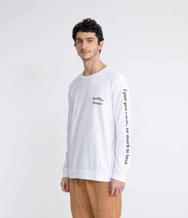 Camiseta Manga Longa Estampa Beautiful Disaster