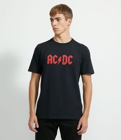 Camiseta Manga Curta Estampa AC/DC