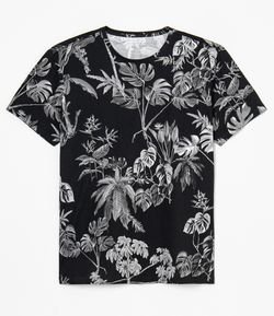 Camiseta Manga Curta Estampa Full Print Floral