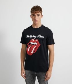 Camiseta Manga Curta Estampa Rolling Stones