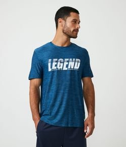Camiseta Manga Curta Esportiva com Lettering Refletivo e Proteção UV