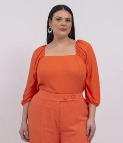 Blusa Lisa com Decote Quadrado Curve & Plus Size