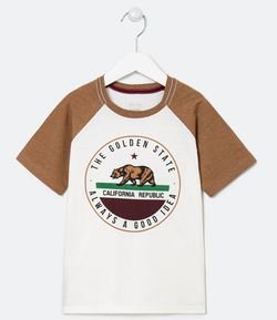 Camiseta Infantil Estampa Urso - Tam 5 a 14 anos