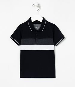 Camiseta Infantil Polo Mini Me com Listras - Tam 1 a 5 anos