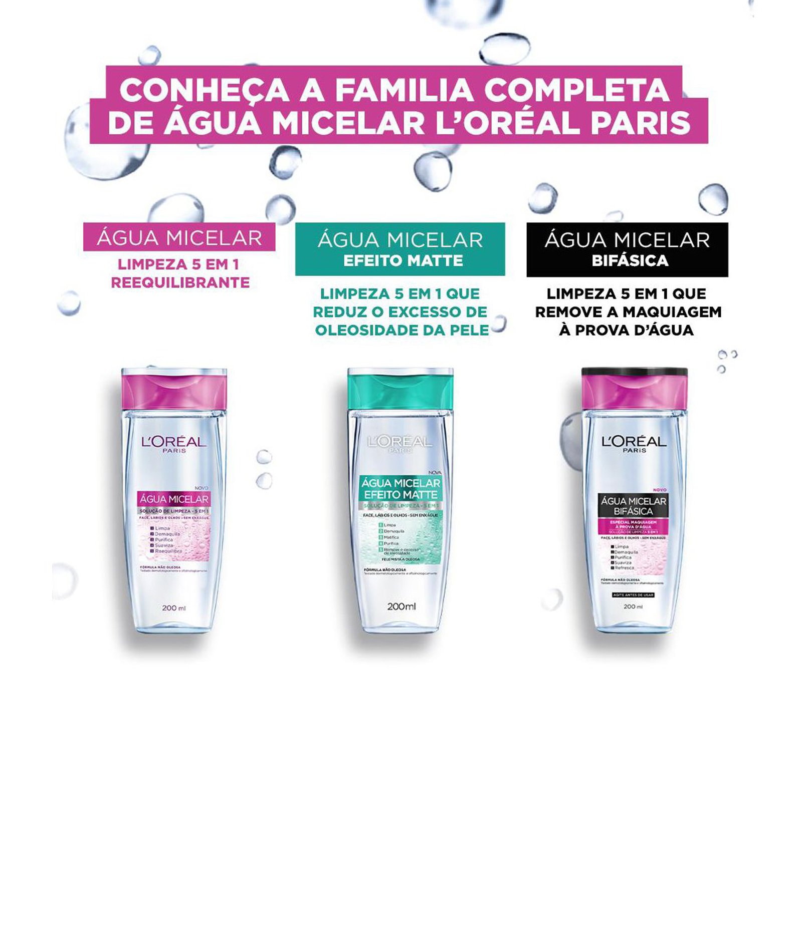 Água Micelar Efeito Matte L'Oréal Paris Solução de Limpeza Facial, 200ml 200ml 7