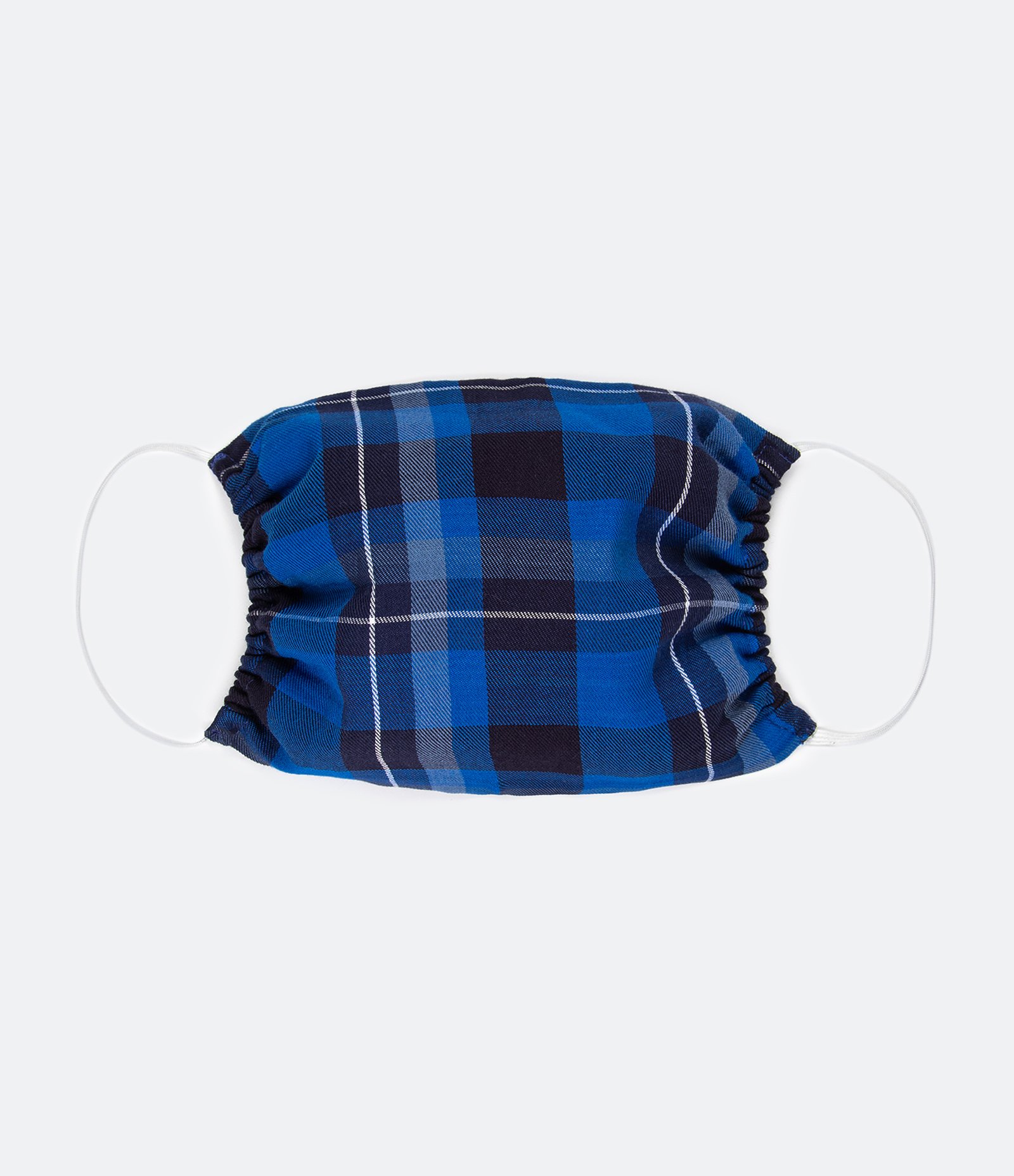 Máscara de Tecido Infantil Estampa Xadrez - Tam PP ao P Azul  1