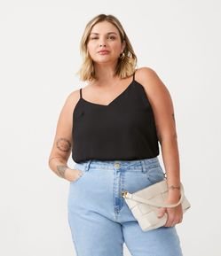 Blusa Regata em Crepe com Alça Fina Regulável Curve & Plus Size