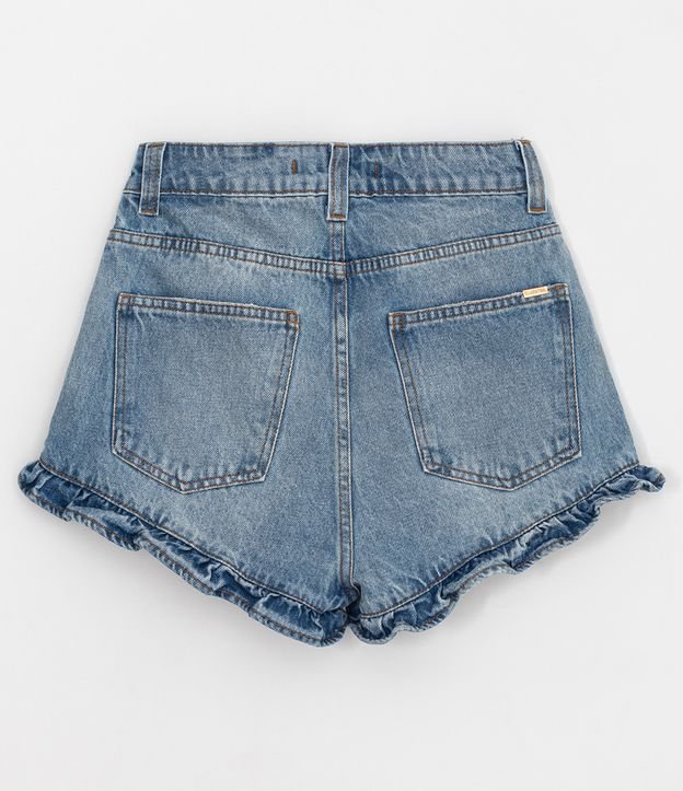 short jeans com babado na perna