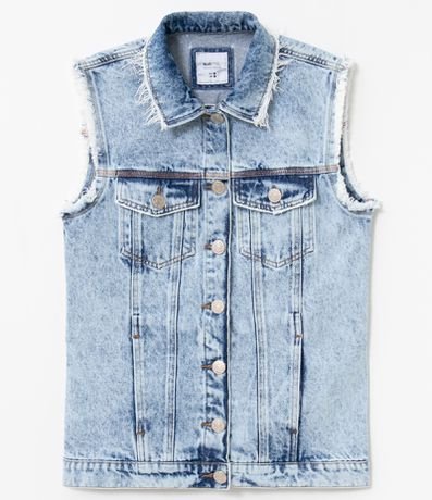 colete jeans feminino rasgado