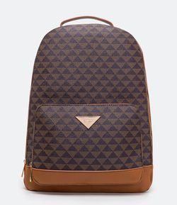 Mochila Feminina Estampa Triângulo Satinato