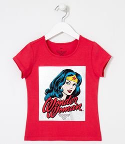 Camiseta Infantil Mulher Maravilha - Tam 4 a 14 Anos