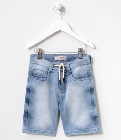 Bermuda Infantil em Jeans com Cordão - Tam 5 a 14 anos