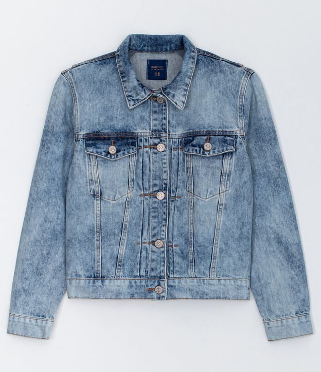 jaqueta jeans com bolso