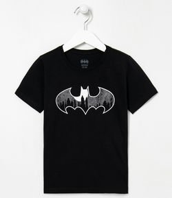 Camiseta Infantil Estampa Batman Brilha no Escuro Tal Pai Tal Filho - Tam 3 a 10 anos