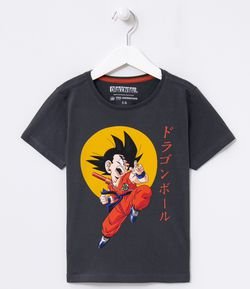 Camiseta Infantil Estampa Goku Dragon Ball - Tam 5 a 14 anos
