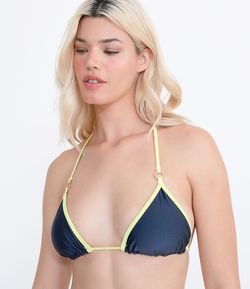 Biquini Top Cortininha Dupla Face com Argola nas Alças