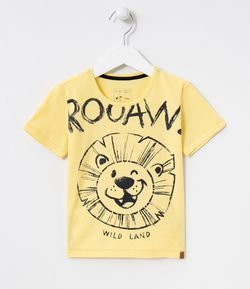 Camiseta Infantil em Algodão Estampa Leão Roaw - Tam 1 a 5 anos 