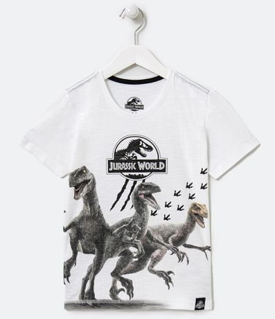 Camiseta Infantil Estampa Dinossauros Jurassic World - Tam 5 a 14 anos Menor preço em Camiseta Infantil Estampa Dinossauros Jurassic World - Tam 5 a 14 anos